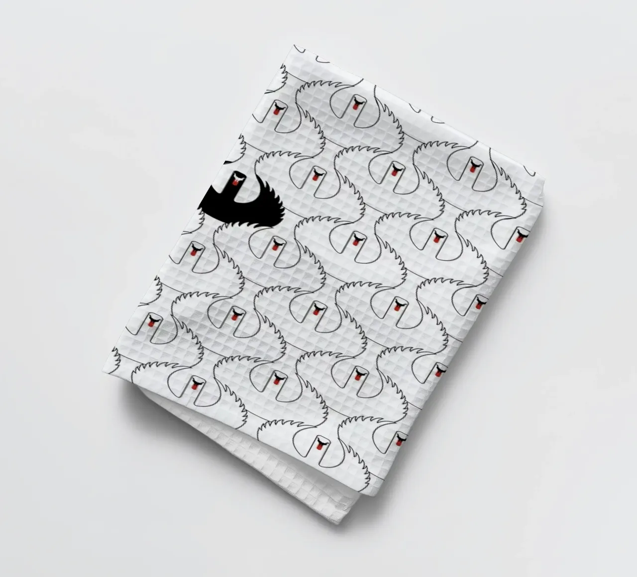 The Black Swan tea towel by Davies Babies