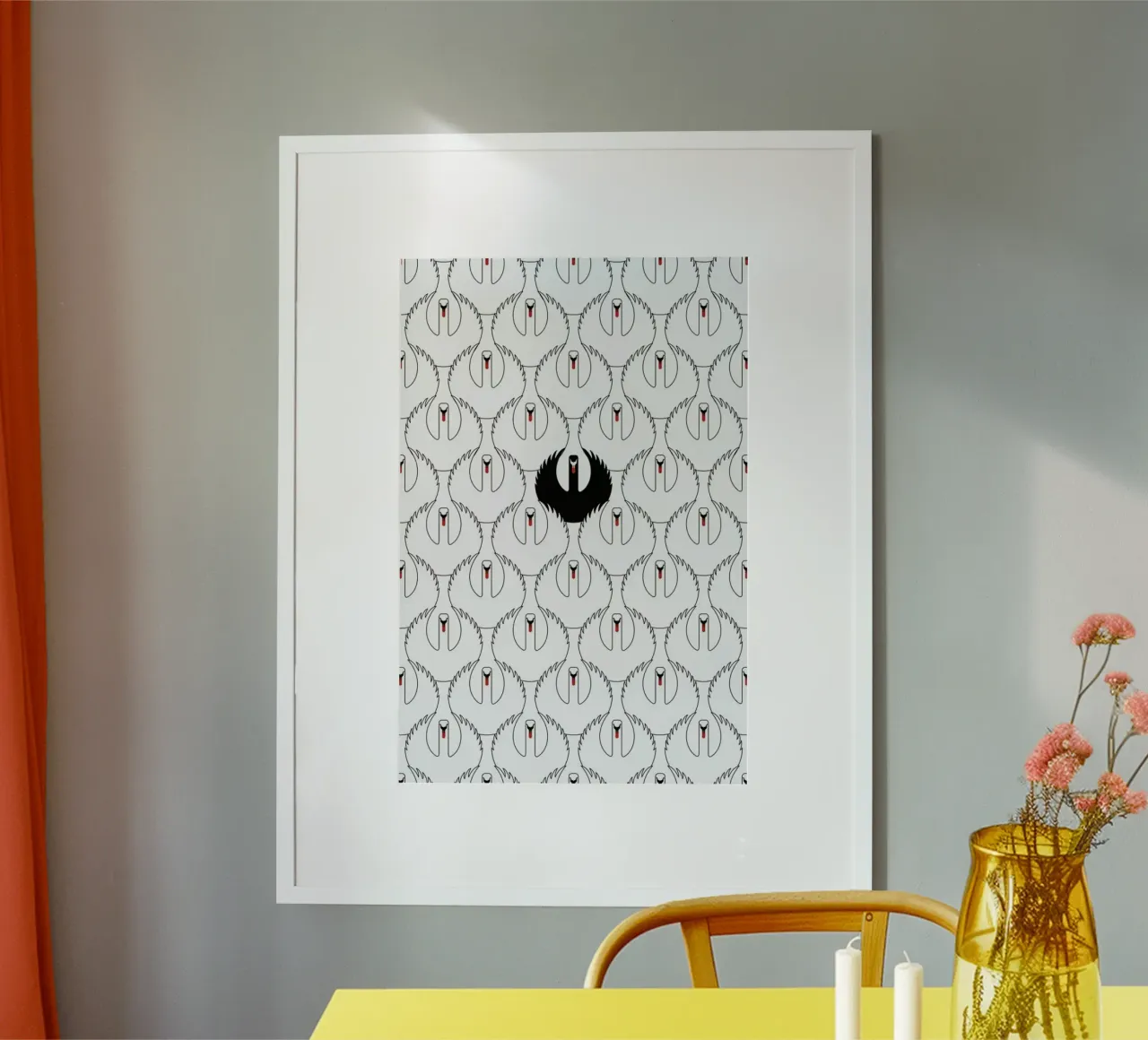 The Black Swan poster con telaio in plastica da Davies Babies