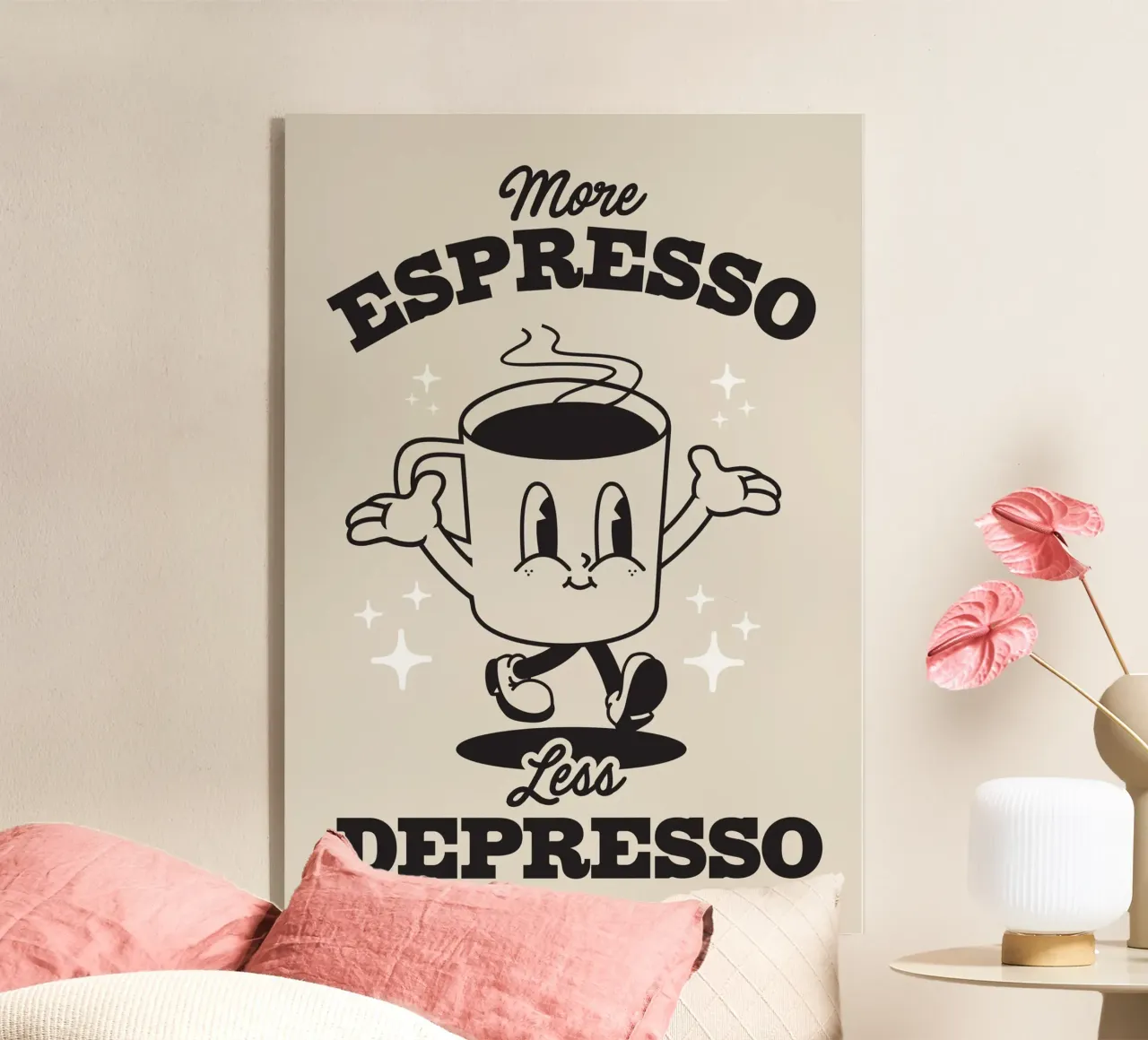More Espresso Less Depresso acrylic glass by Lolly & Roobs