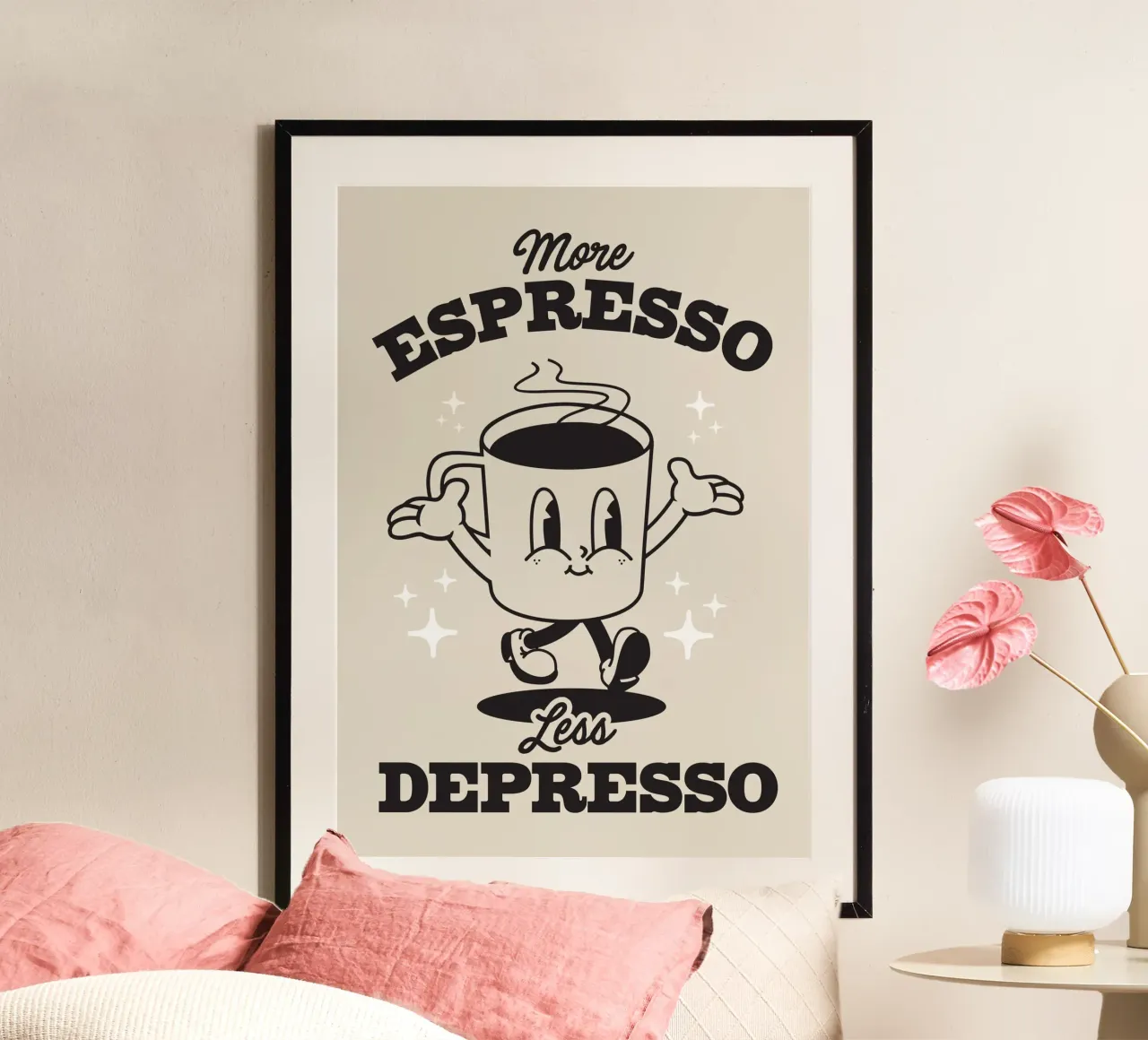 More Espresso Less Depresso carta hahnemühle da Lolly & Roobs