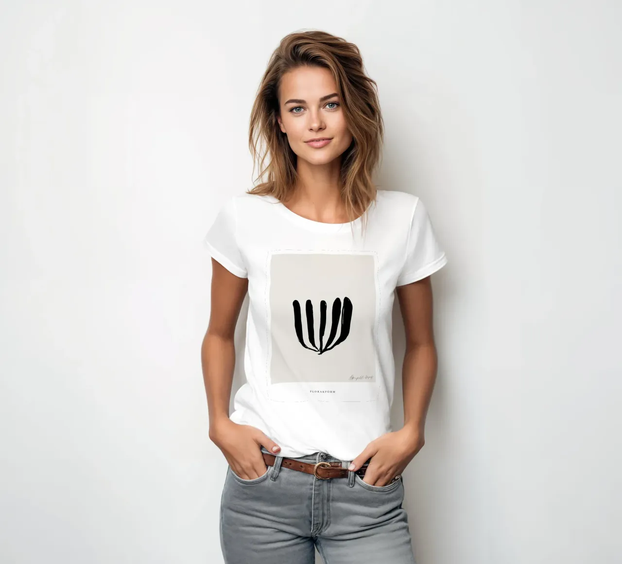 Simple Art Line No 8 t-shirt da donna da treechild