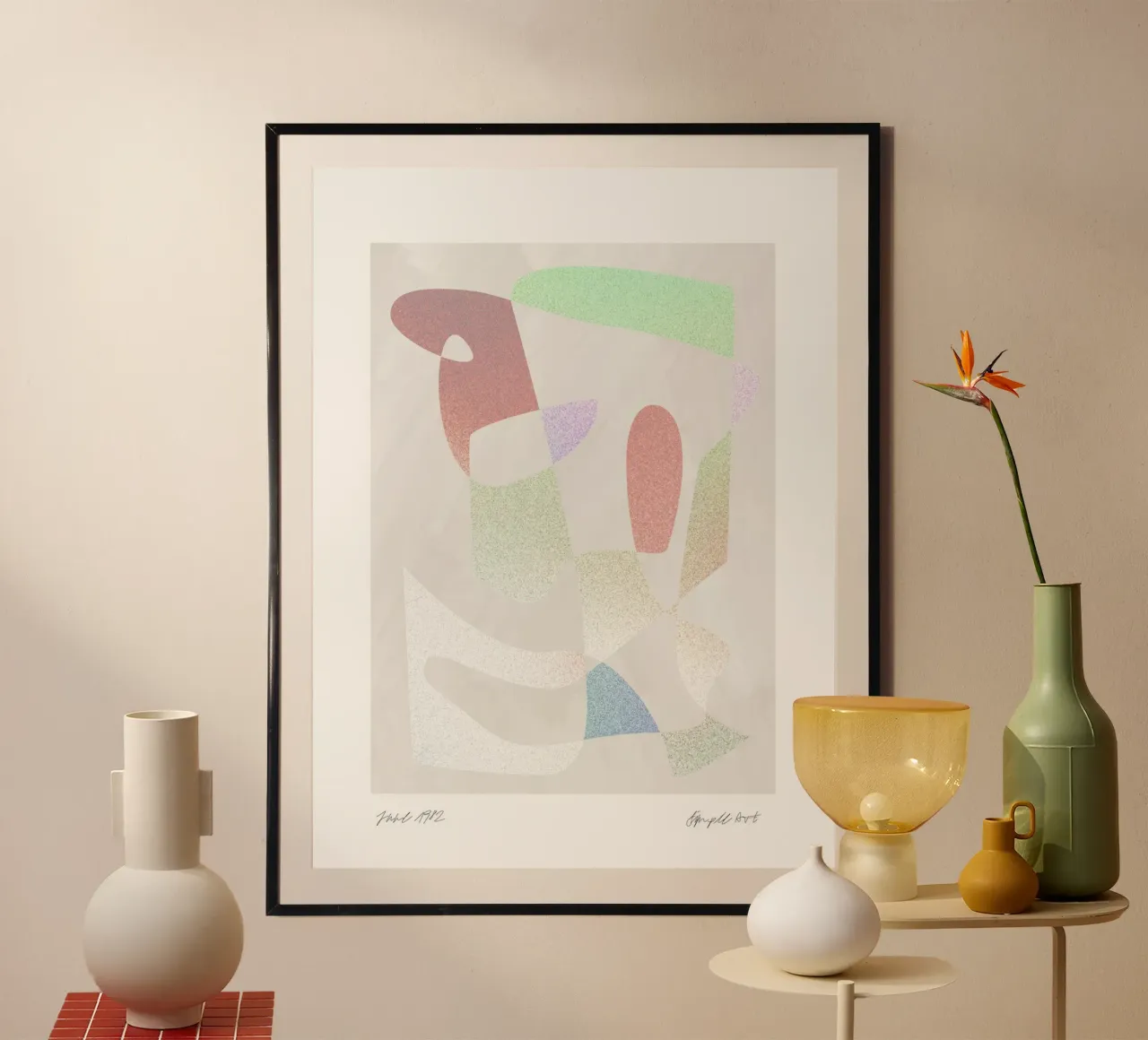 Simple Art Line No 12 poster con telaio in legno da treechild
