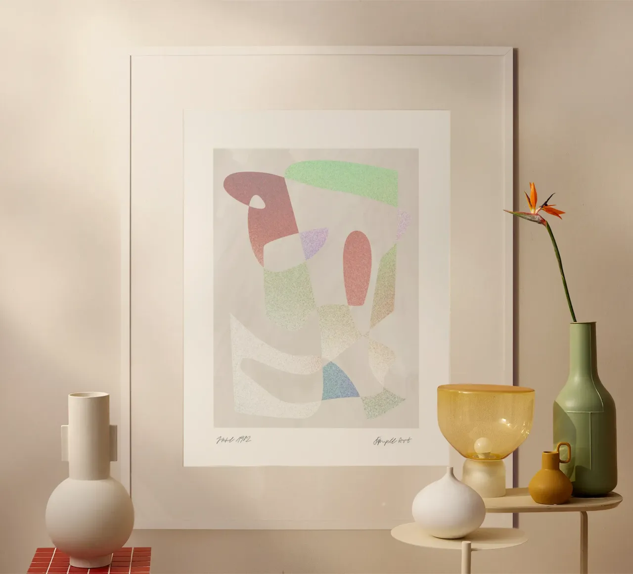 Simple Art Line No 12 poster con telaio in legno da treechild