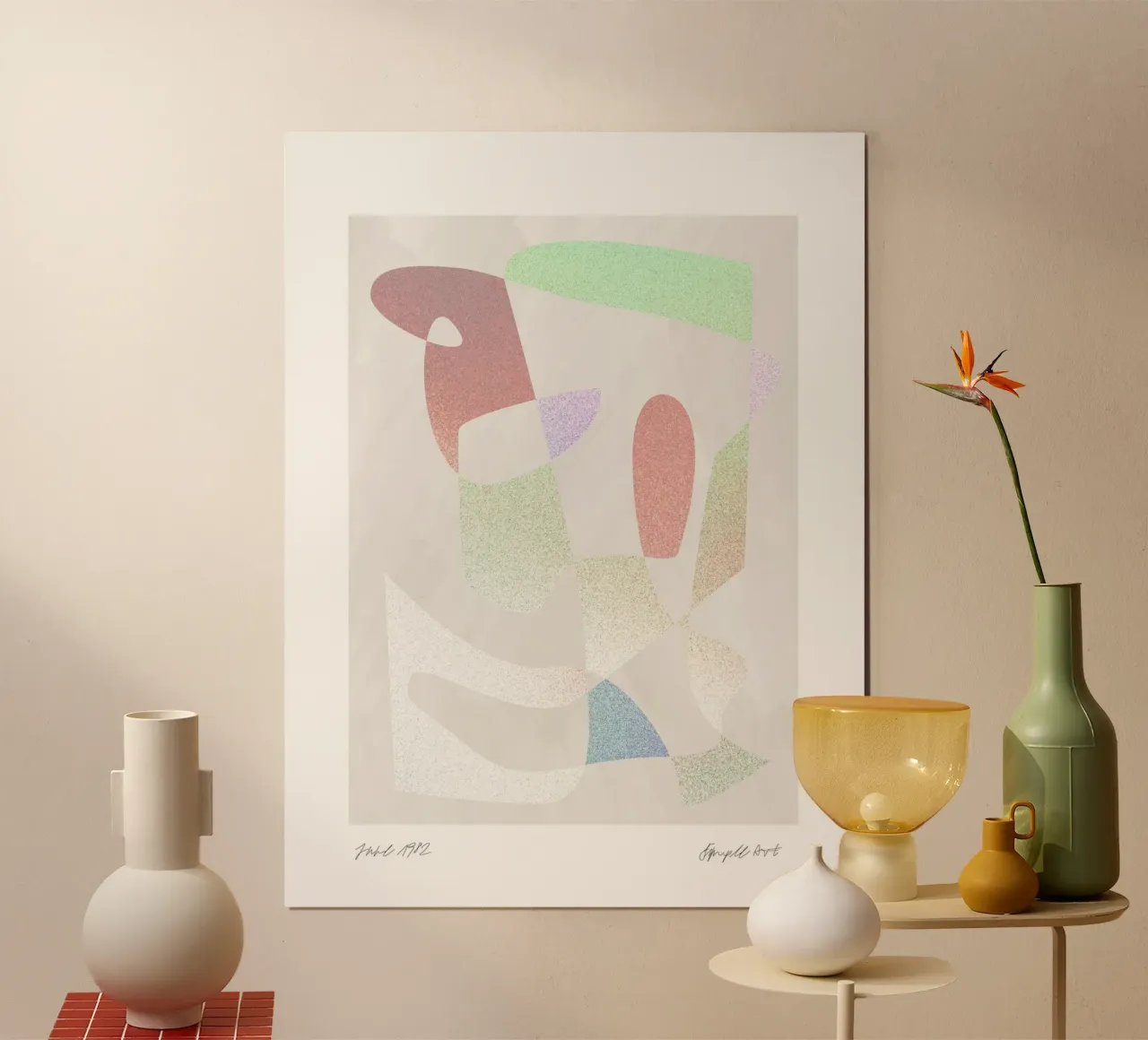 Simple Art Line No 12 poster con telaio in legno da treechild