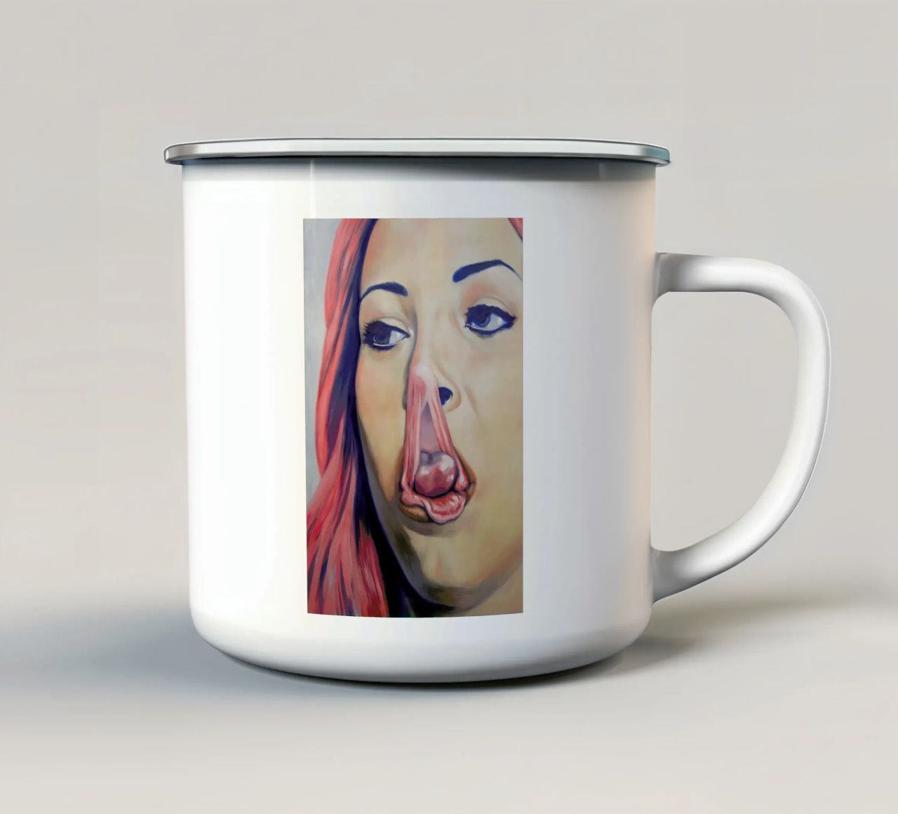 Where Are My Glasses tazza in smalto da Alexander Grahovsky