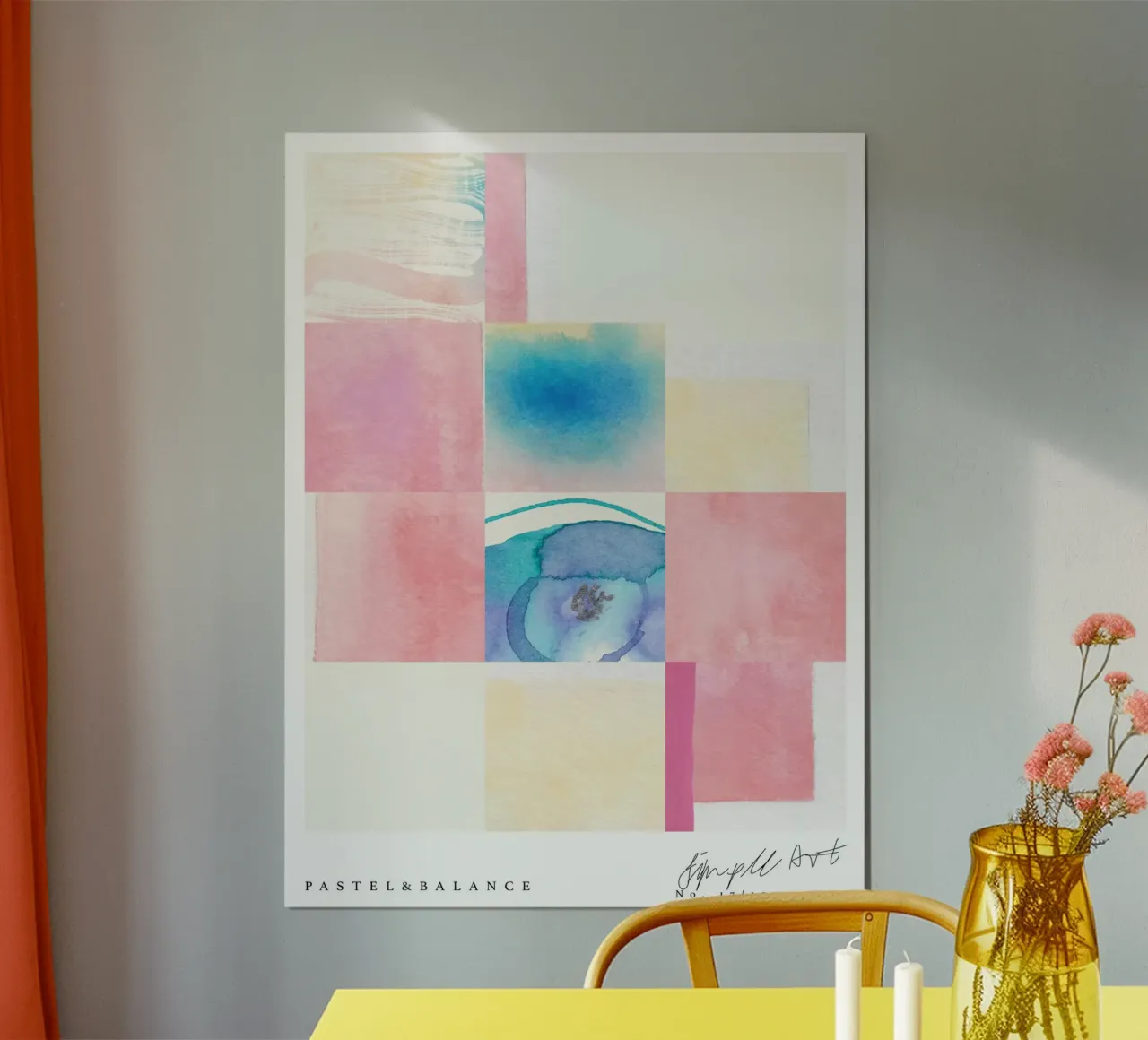 Simple Art Line No 15 poster con telaio in legno da treechild