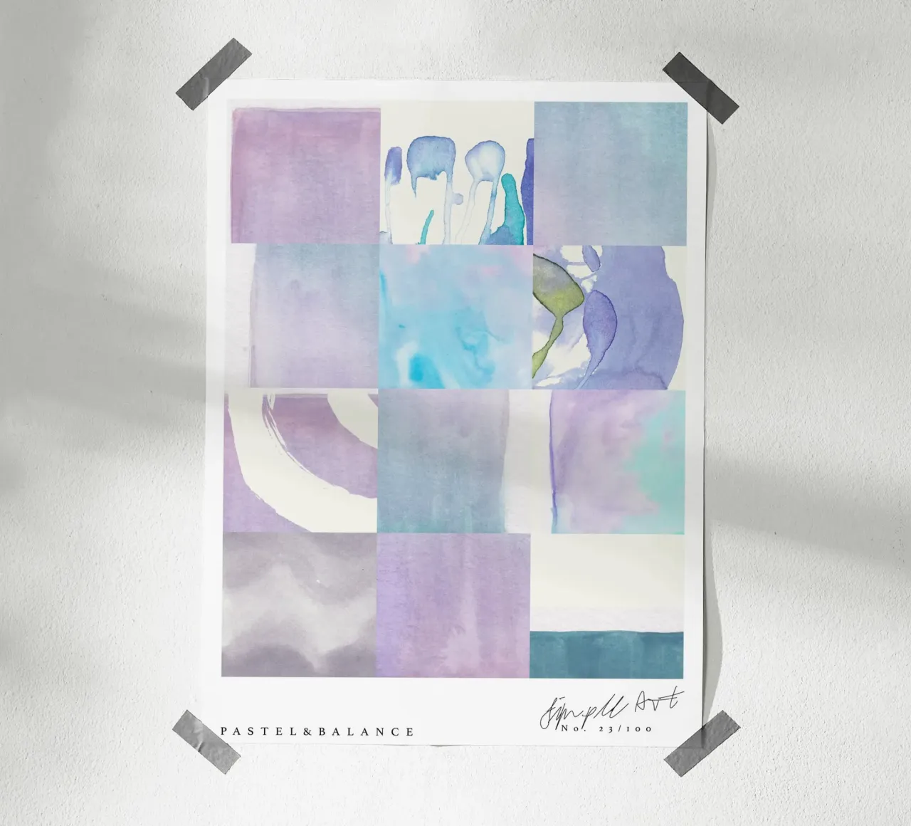 Simple Art Line No 16 poster con marco de plástico de treechild