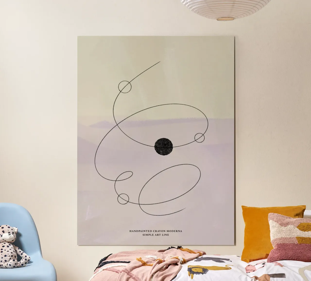 Simple Art Line No 17 poster con telaio in alluminio da treechild