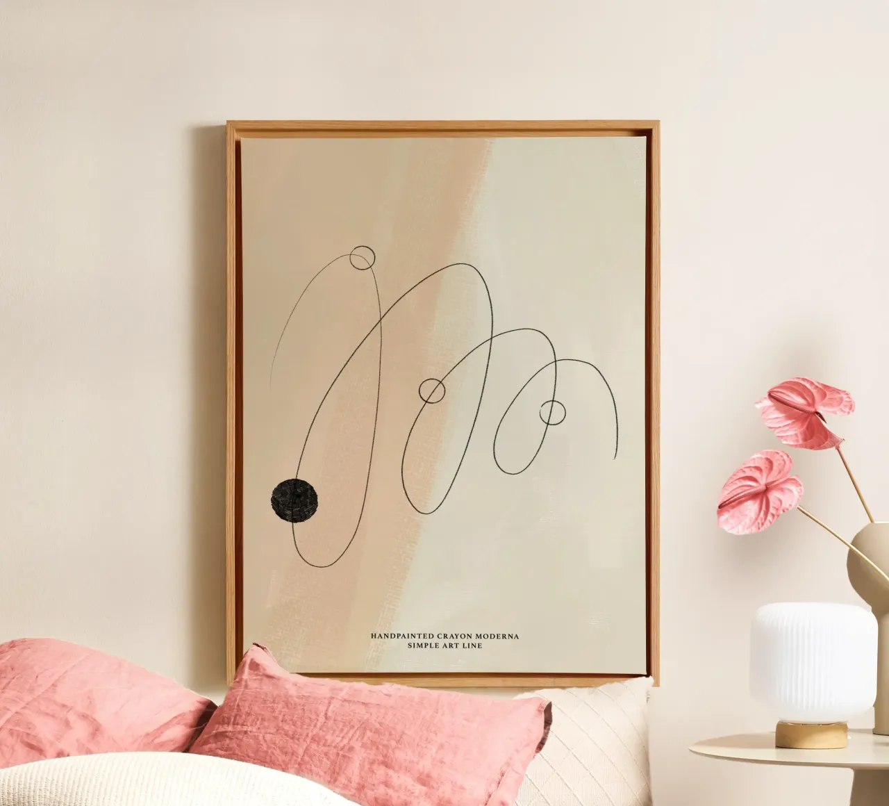 Simple Art Line No 18 tela con Cornice a cassetta da treechild
