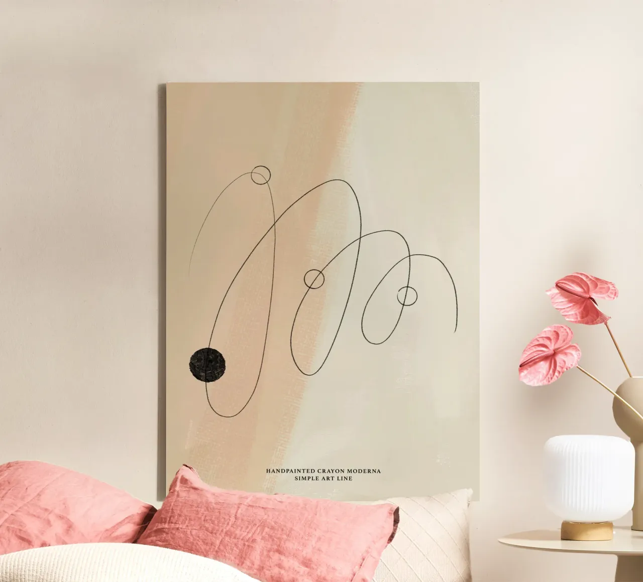 Simple Art Line No 18 tela con Cornice a cassetta da treechild