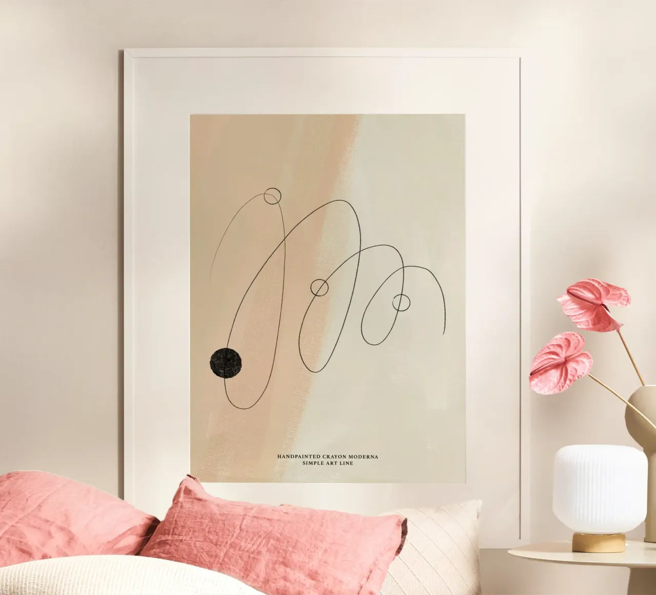 Simple Art Line No 18 poster con telaio in alluminio da treechild
