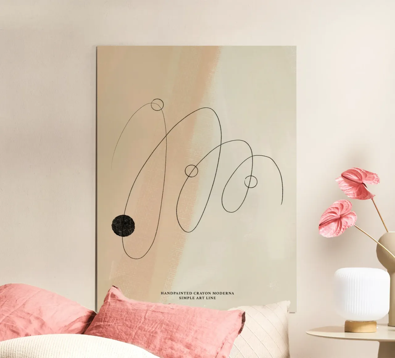 Simple Art Line No 18 poster con telaio in alluminio da treechild