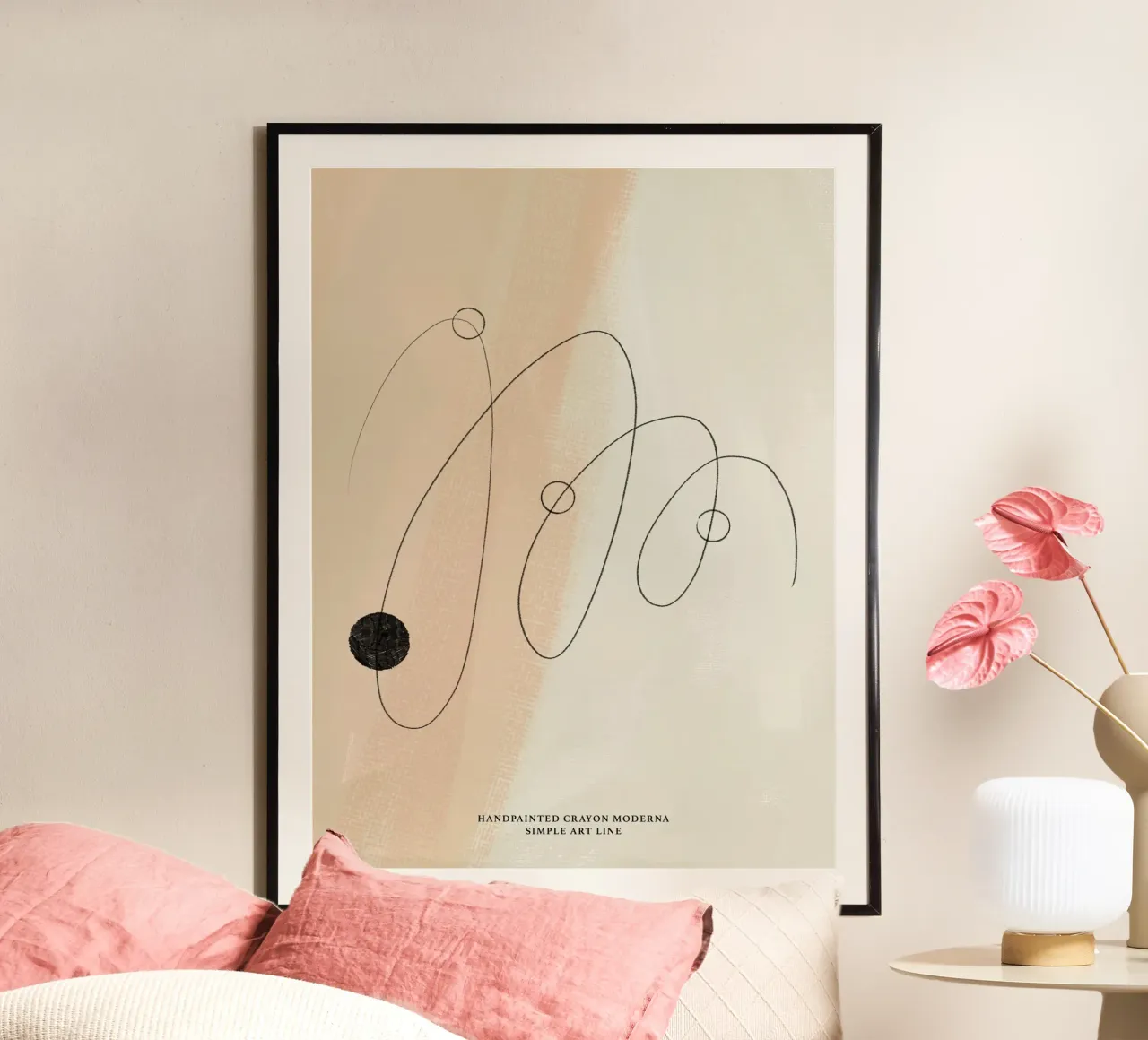 Simple Art Line No 18 poster con telaio in alluminio da treechild