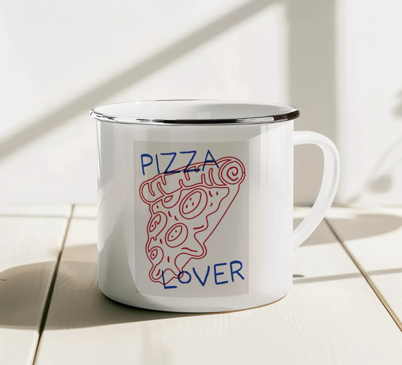 Pizza Lover tazza in smalto da Lolly & Roobs