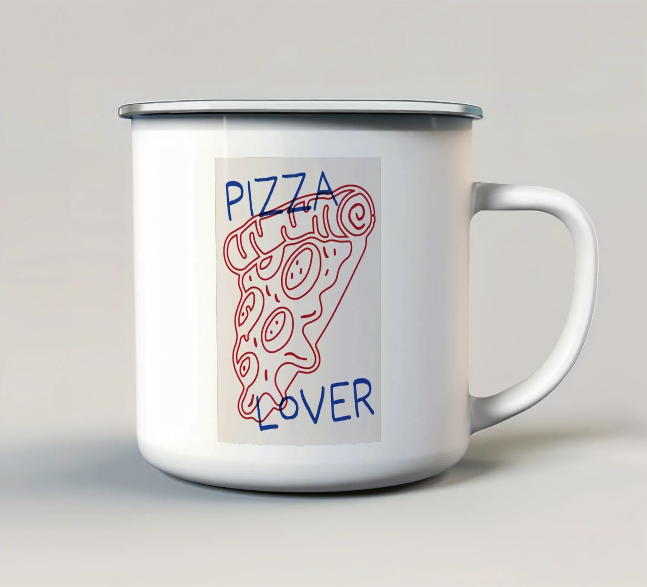 Pizza Lover tazza in smalto da Lolly & Roobs