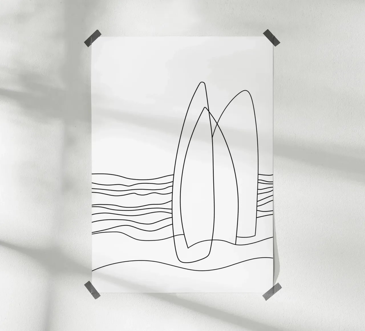 Surfboards Illustration monoline poster da LIMITED EDITION LETTERS