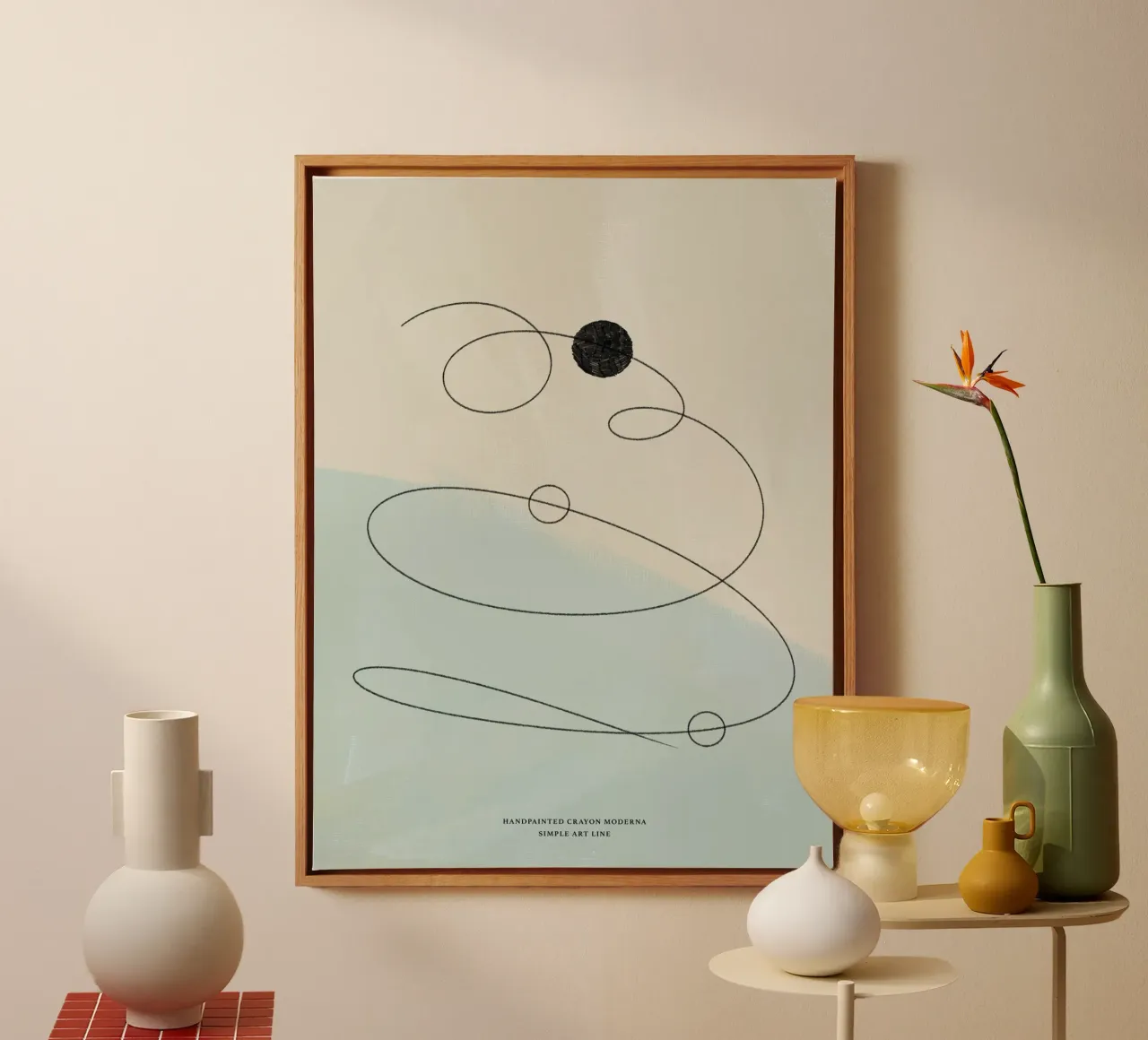 Simple Art Line No 19 tela con Cornice a cassetta da treechild