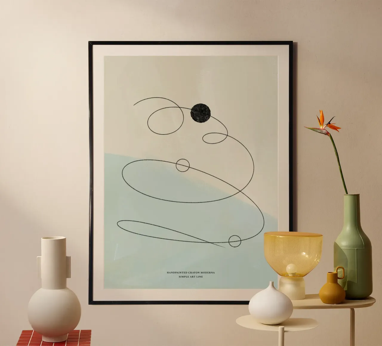 Simple Art Line No 19 poster con telaio in alluminio da treechild