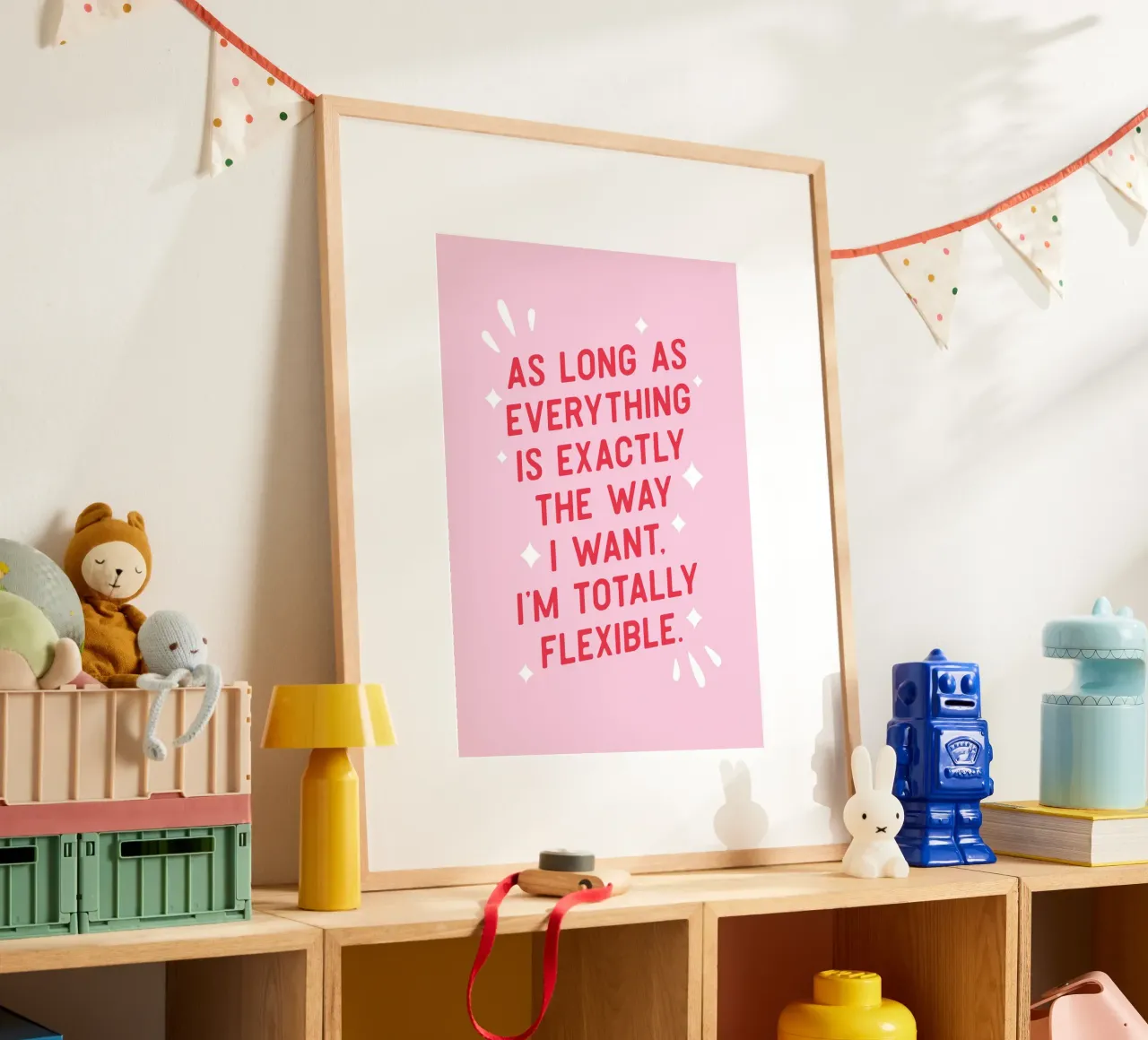 Solange alles genau so ist, wie ich es will... Gilmore Poster mit Holzrahmen von Lolly & Roobs