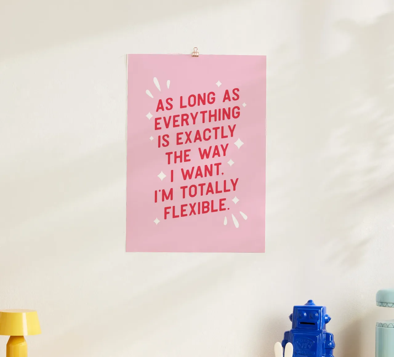 Solange alles genau so ist, wie ich es will... Gilmore Poster mit Holzrahmen von Lolly & Roobs