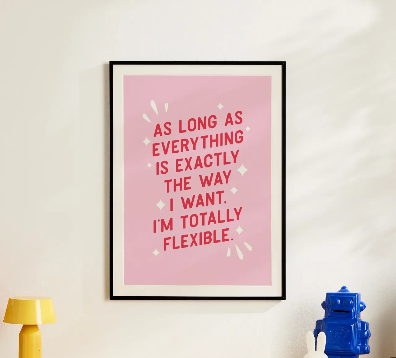 Solange alles genau so ist, wie ich es will... Gilmore Poster mit Holzrahmen von Lolly & Roobs