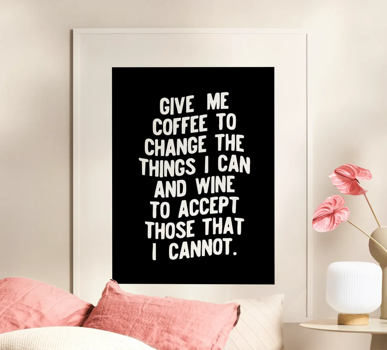 Gib mir Kaffee, um die Dinge zu ändern, die ich ändern kann, und Wein, um sie zu akzeptieren Hahnemühle von THE MOTIVATED TYPE