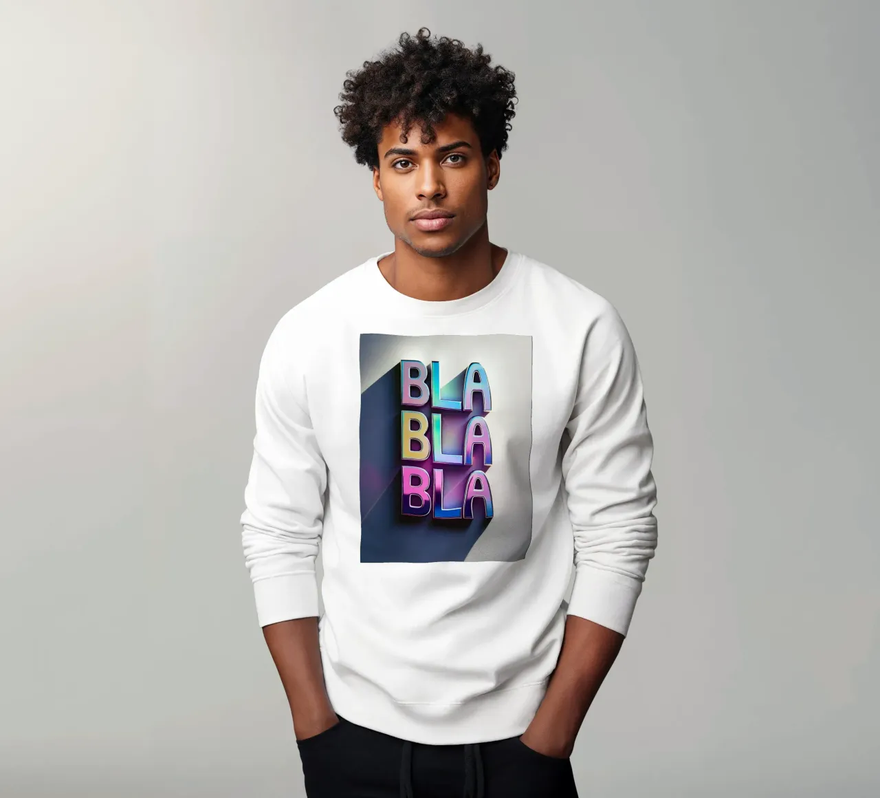 BLA BLA BLA Frase dattiloscritta in grassetto colorato - Bujaboom felpa da bujaboom