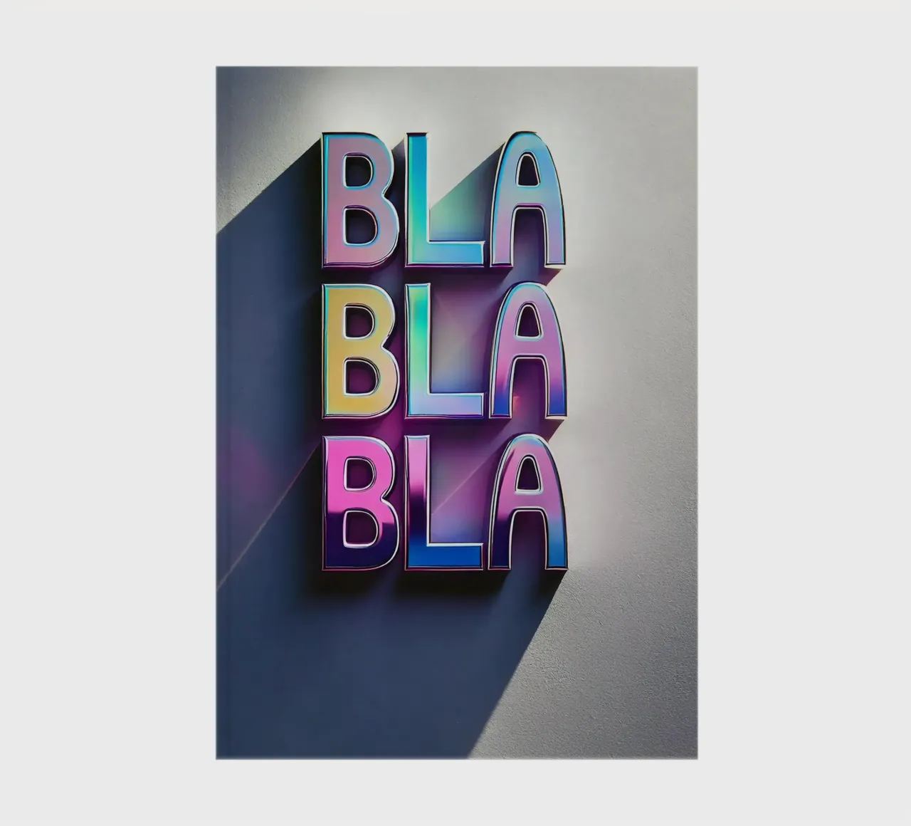 BLA BLA BLA Zin Typo Vet Gekleurd - Bujaboom notitieboek van bujaboom