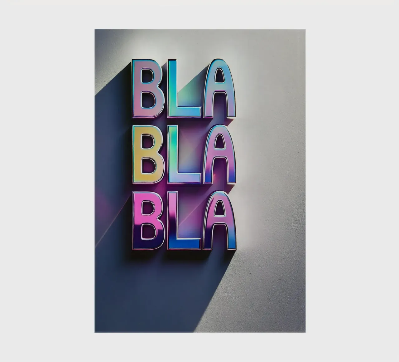 BLA BLA BLA Zin Typo Vet Gekleurd - Bujaboom notitieboek van bujaboom