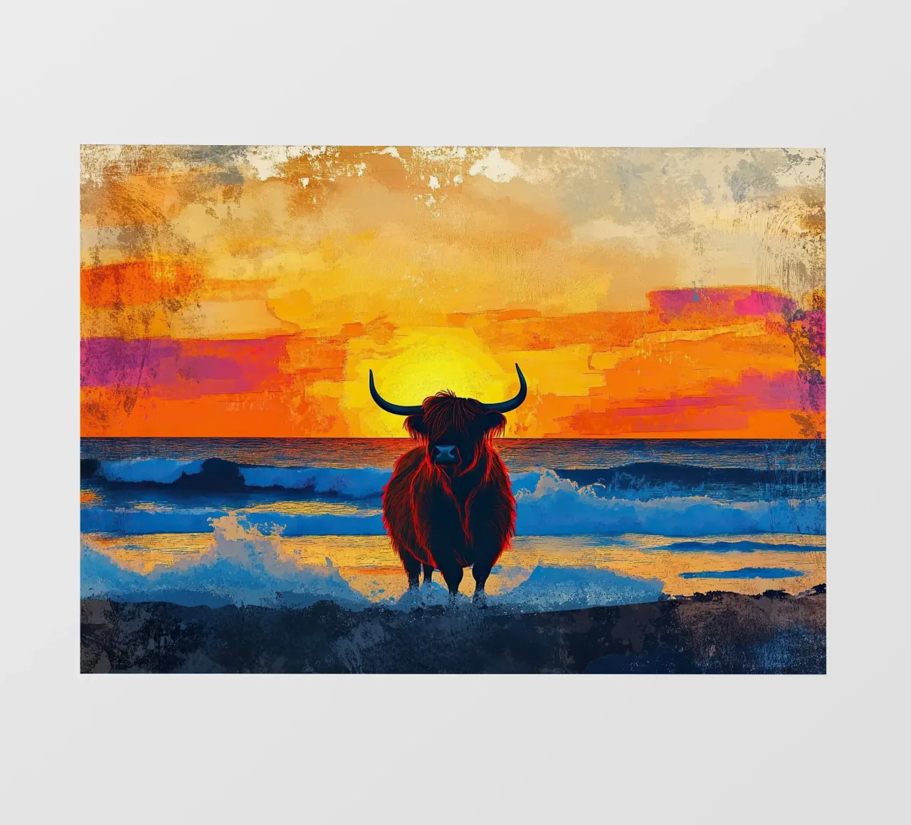 Mucca delle Highlands telo in pvc da Nikis Art Studio