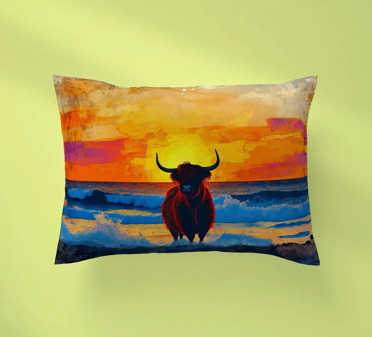 Mucca delle Highlands cuscino da Nikis Art Studio