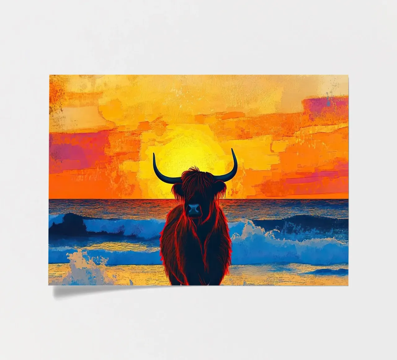 Mucca delle Highlands foglio adesivo da Nikis Art Studio