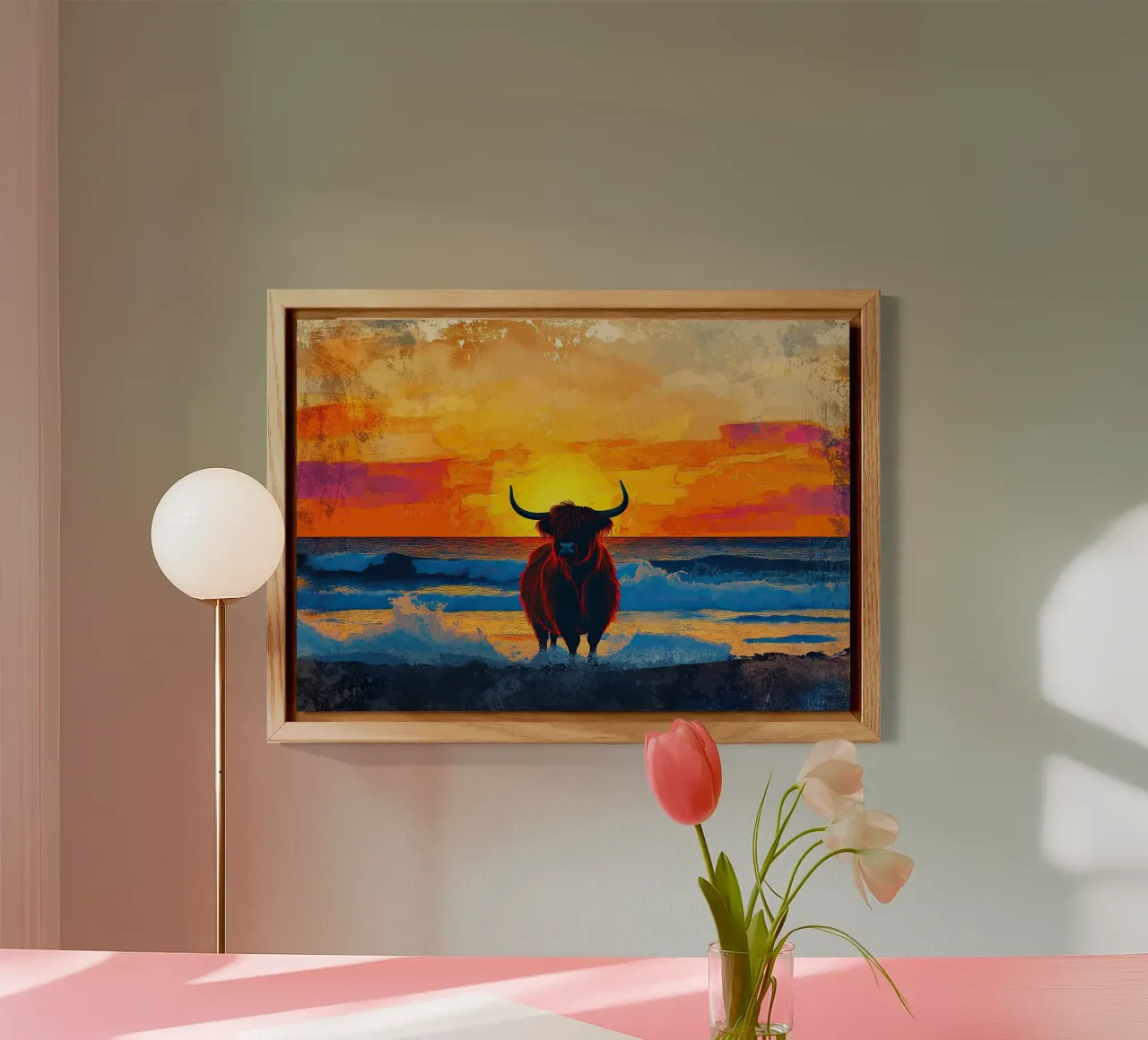 Mucca delle Highlands alluminio dibond da Nikis Art Studio