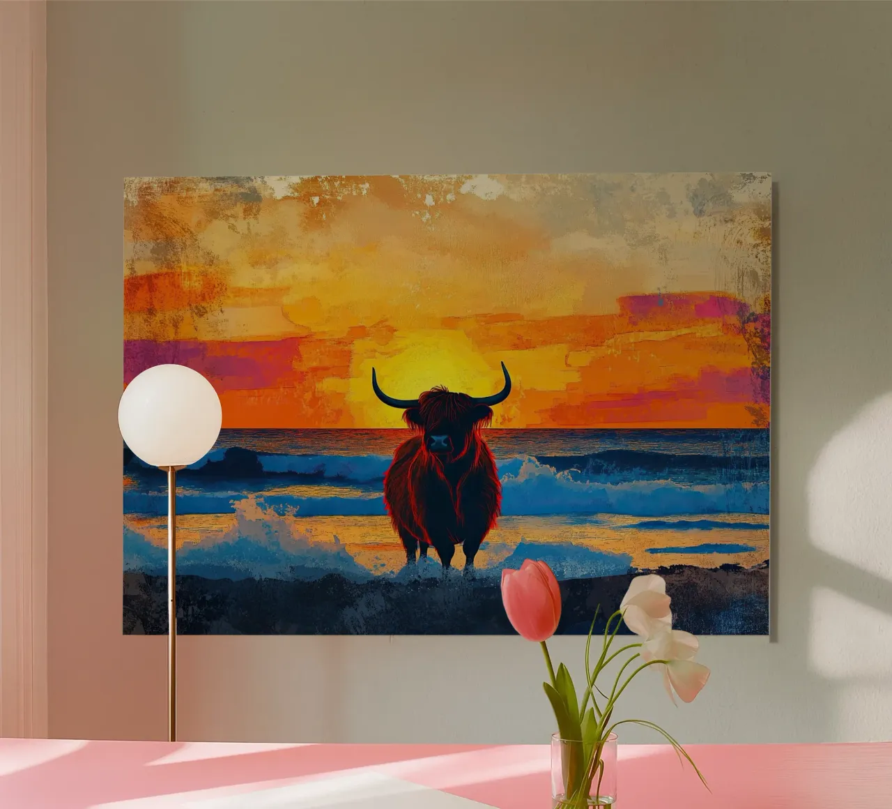 Mucca delle Highlands alluminio dibond da Nikis Art Studio