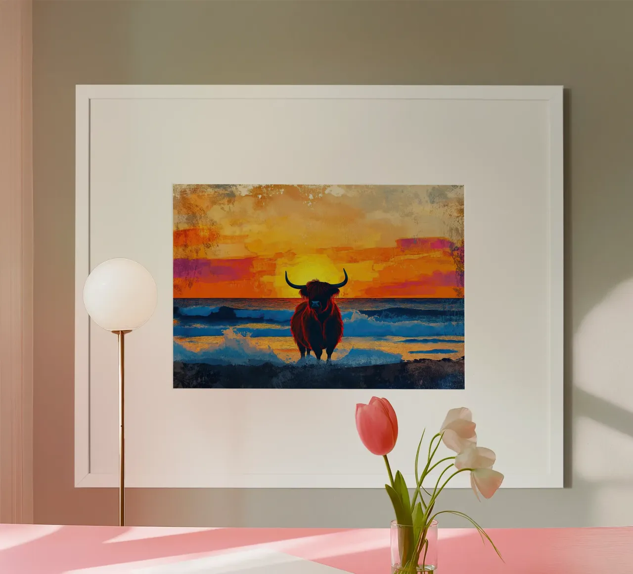 Mucca delle Highlands carta hahnemühle da Nikis Art Studio