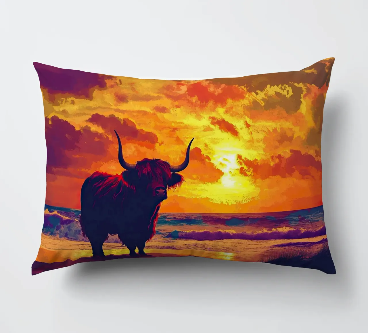 Mucca delle Highlands cuscino da Nikis Art Studio