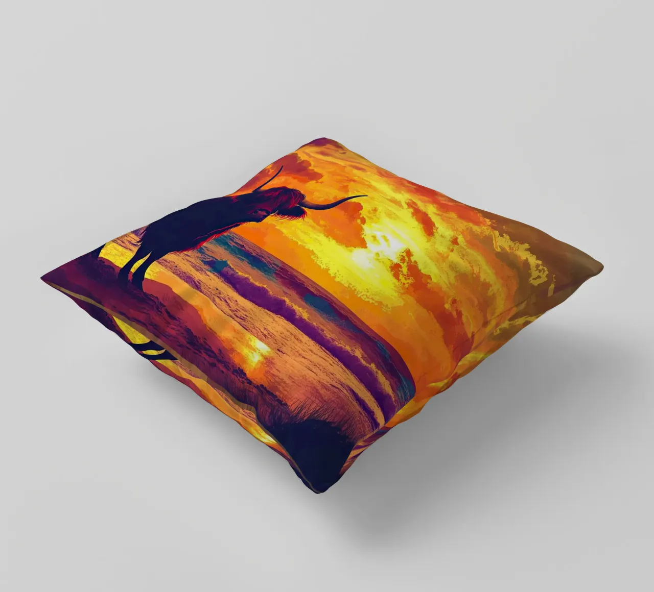 Mucca delle Highlands cuscino da Nikis Art Studio
