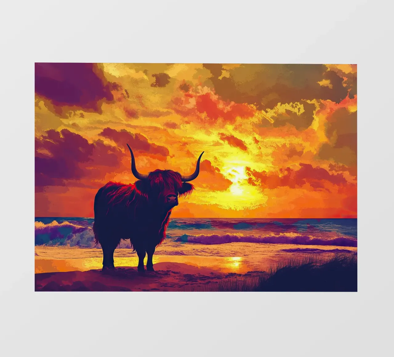 Mucca delle Highlands telo in pvc da Nikis Art Studio