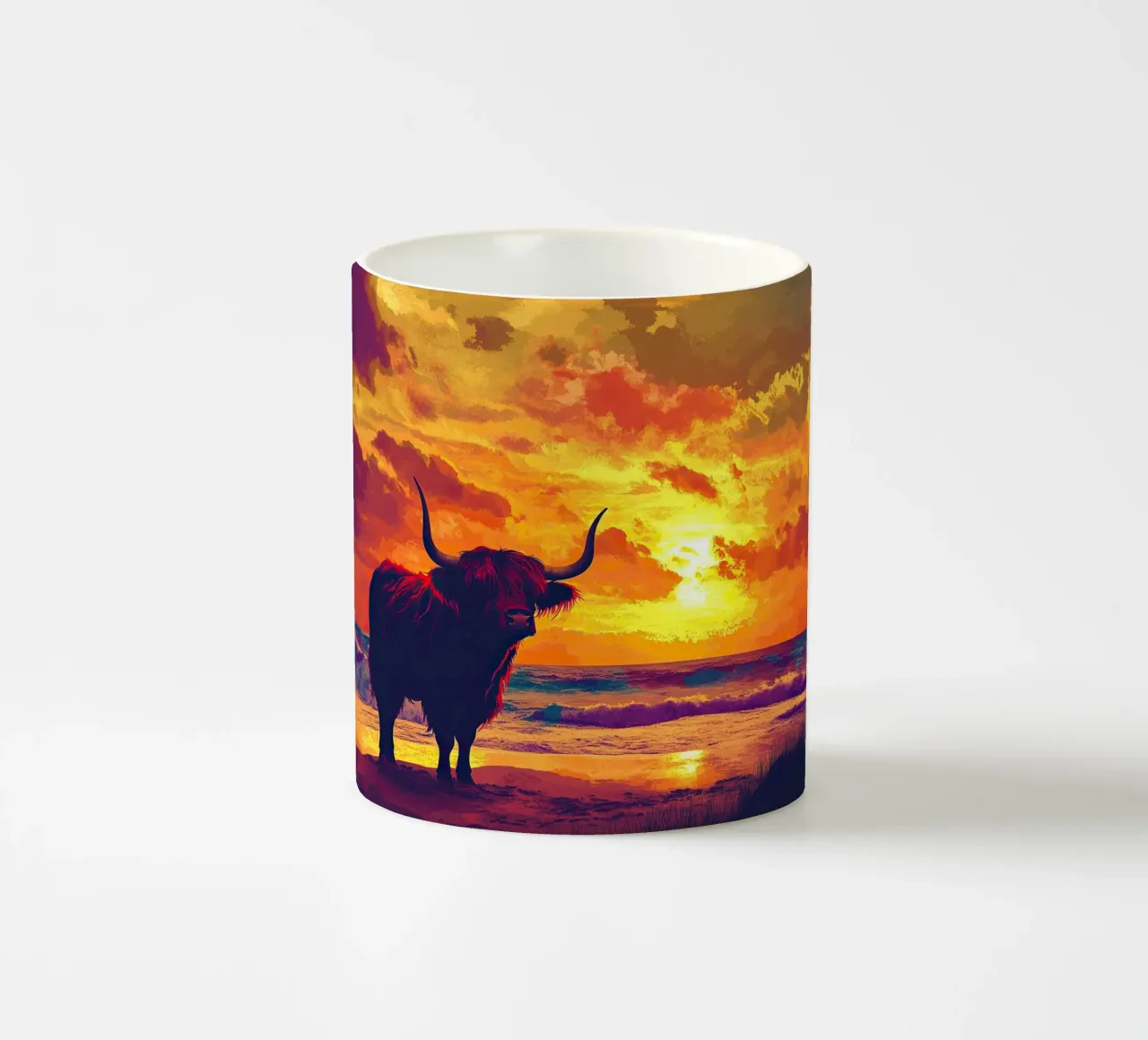 Mucca delle Highlands tazza in ceramica da Nikis Art Studio
