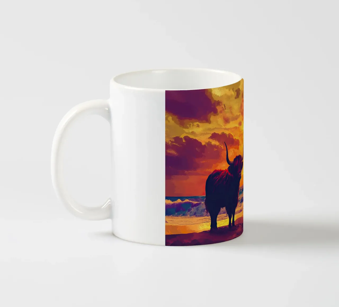 Mucca delle Highlands tazza in ceramica da Nikis Art Studio