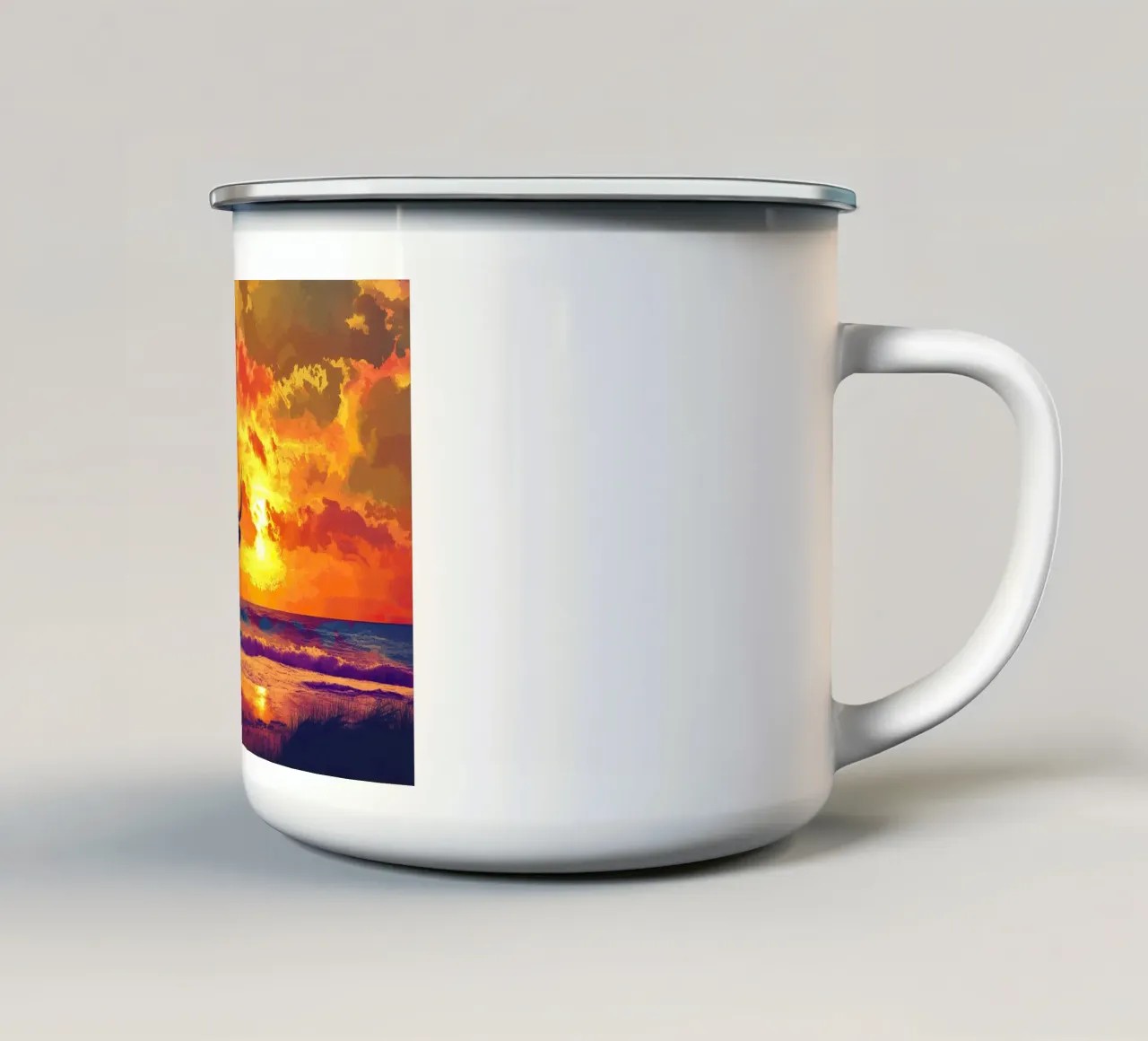 Mucca delle Highlands tazza in smalto da Nikis Art Studio