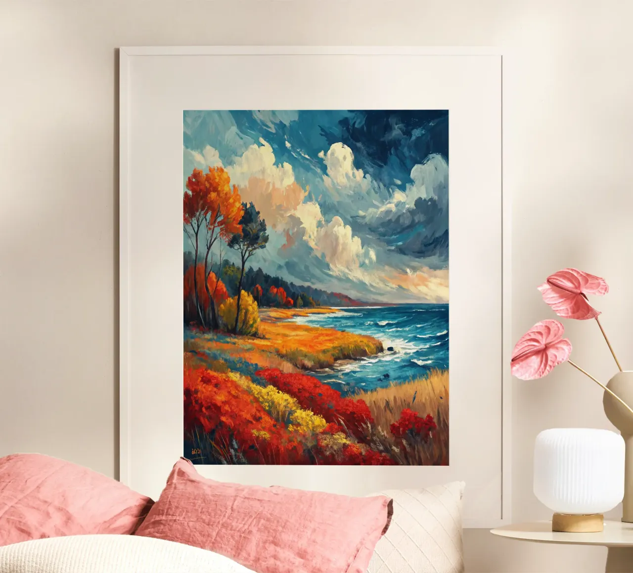 Autunno in riva al mare poster da logic