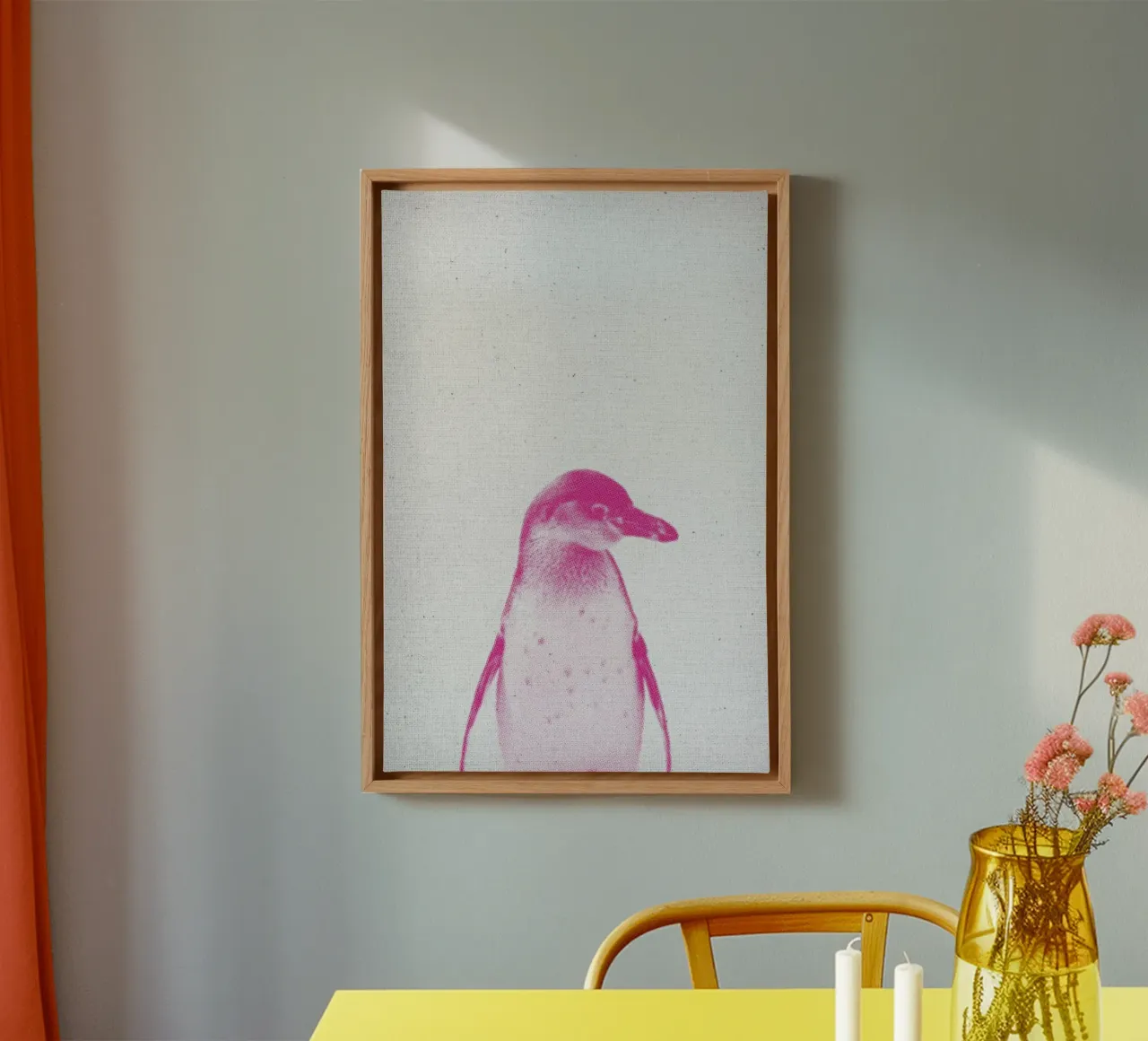Pinguin 02 tela con Cornice a cassetta da Froilein Juno