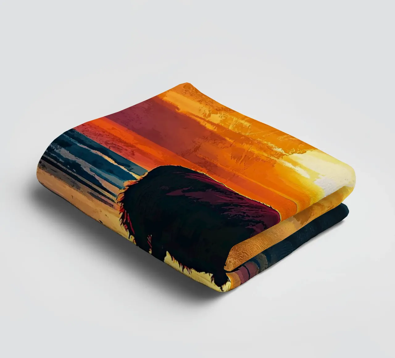 Mucca Highland am Meer asciugamano da bagno da Nikis Art Studio
