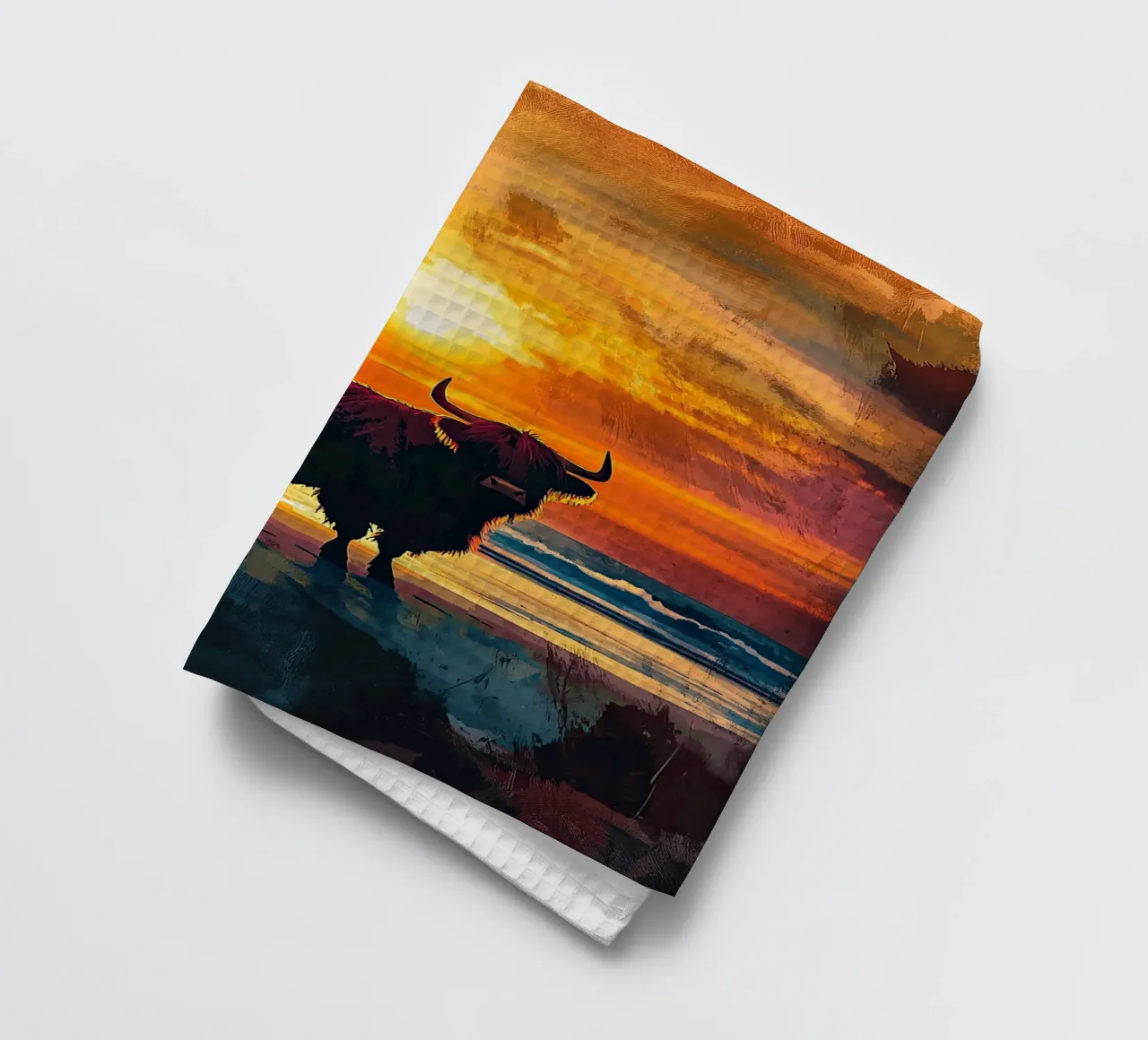 Mucca Highland am Meer canovaccio da cucina da Nikis Art Studio