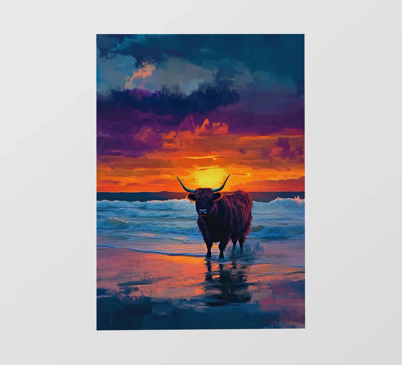 Mucca delle Highlands telo in pvc da Nikis Art Studio