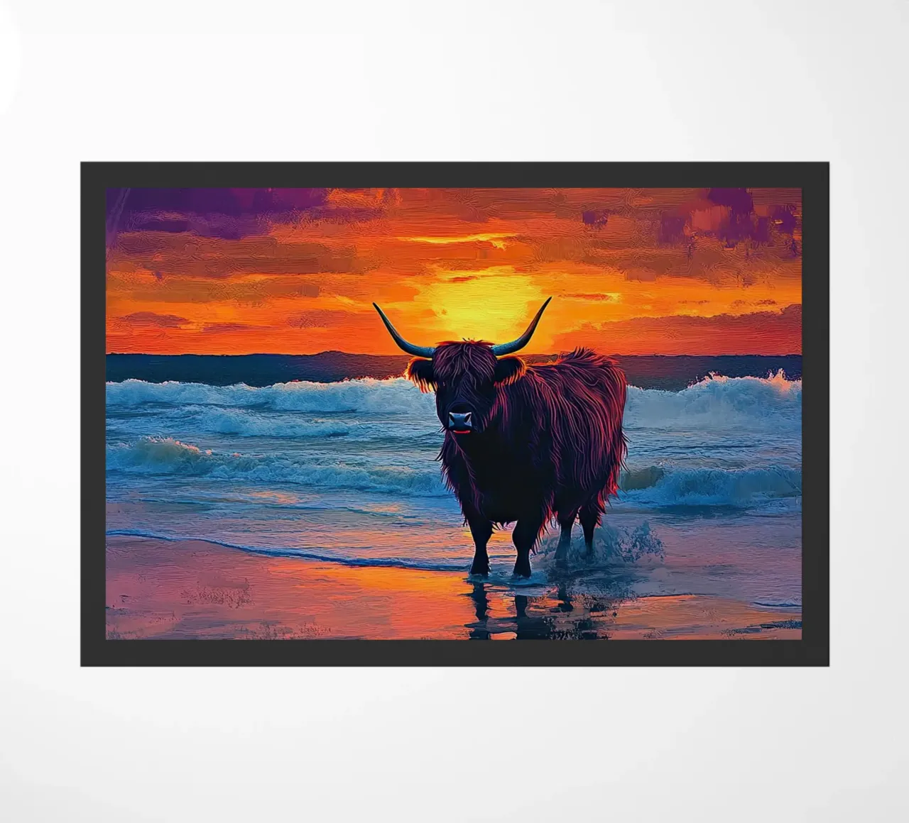 Mucca delle Highlands zerbino da Nikis Art Studio