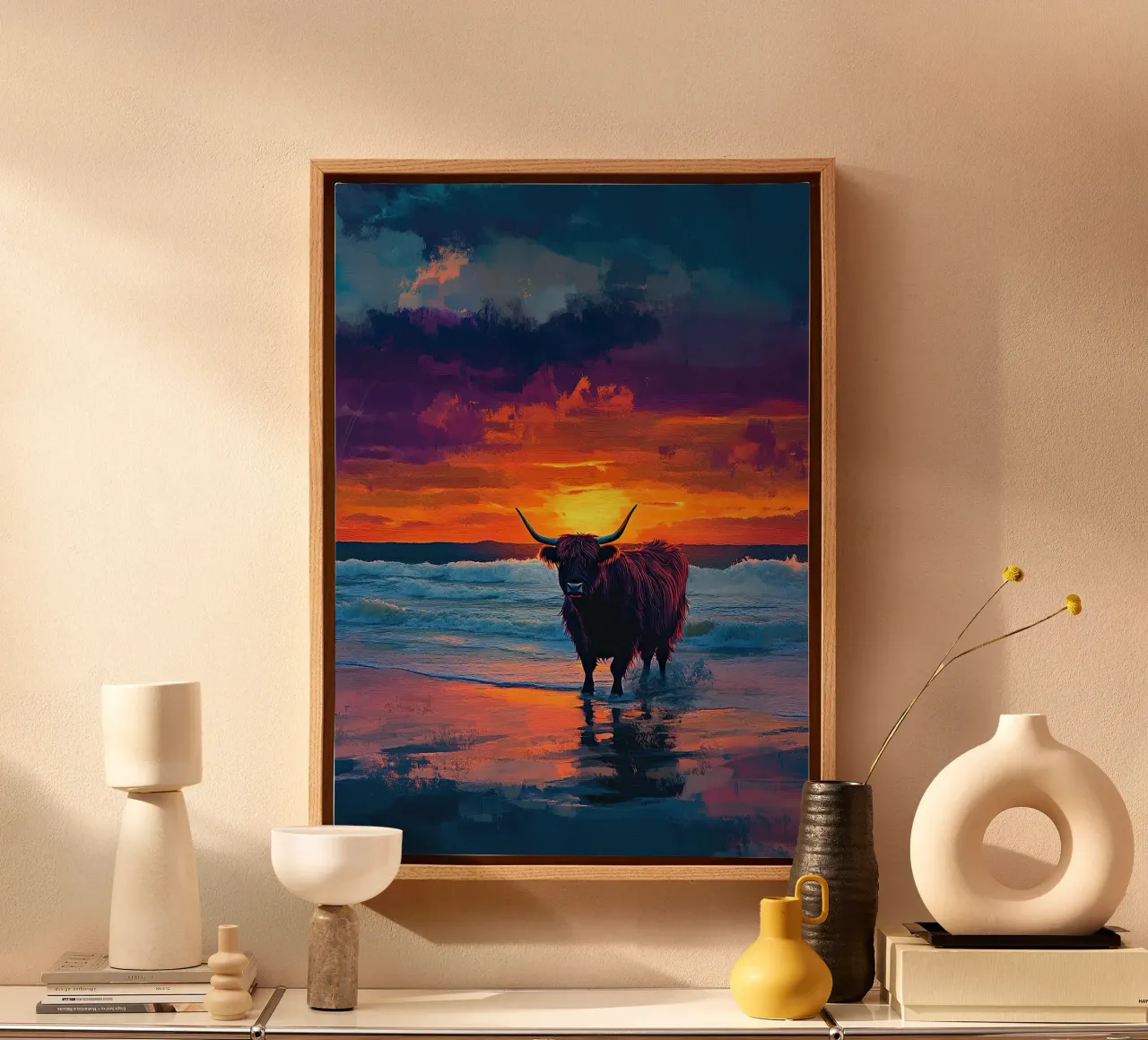Mucca delle Highlands tela da Nikis Art Studio