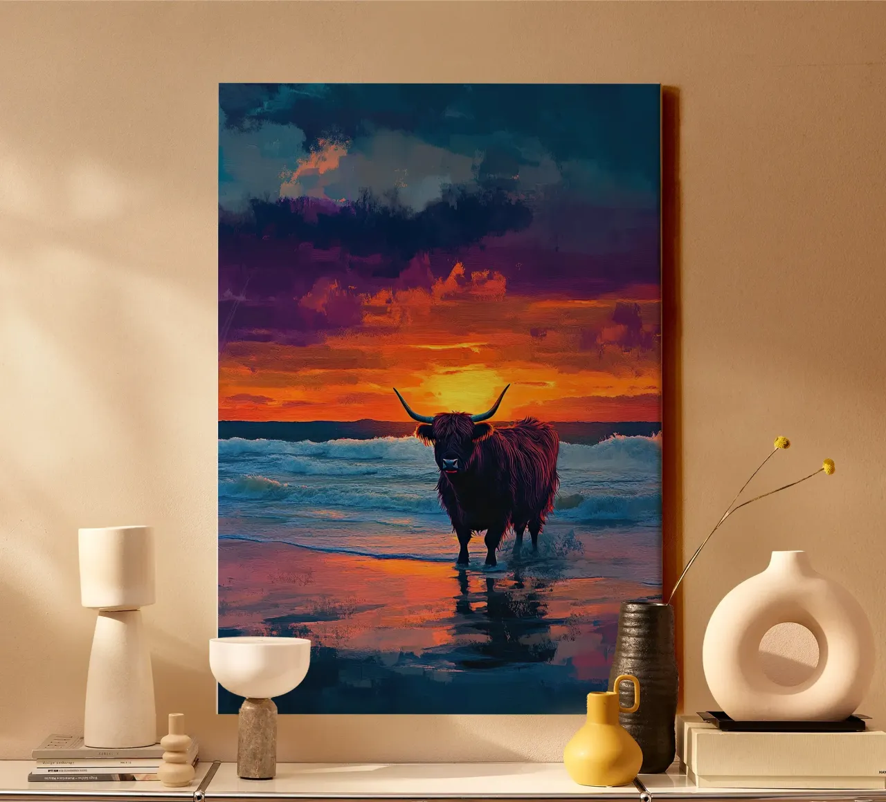 Mucca delle Highlands tela da Nikis Art Studio