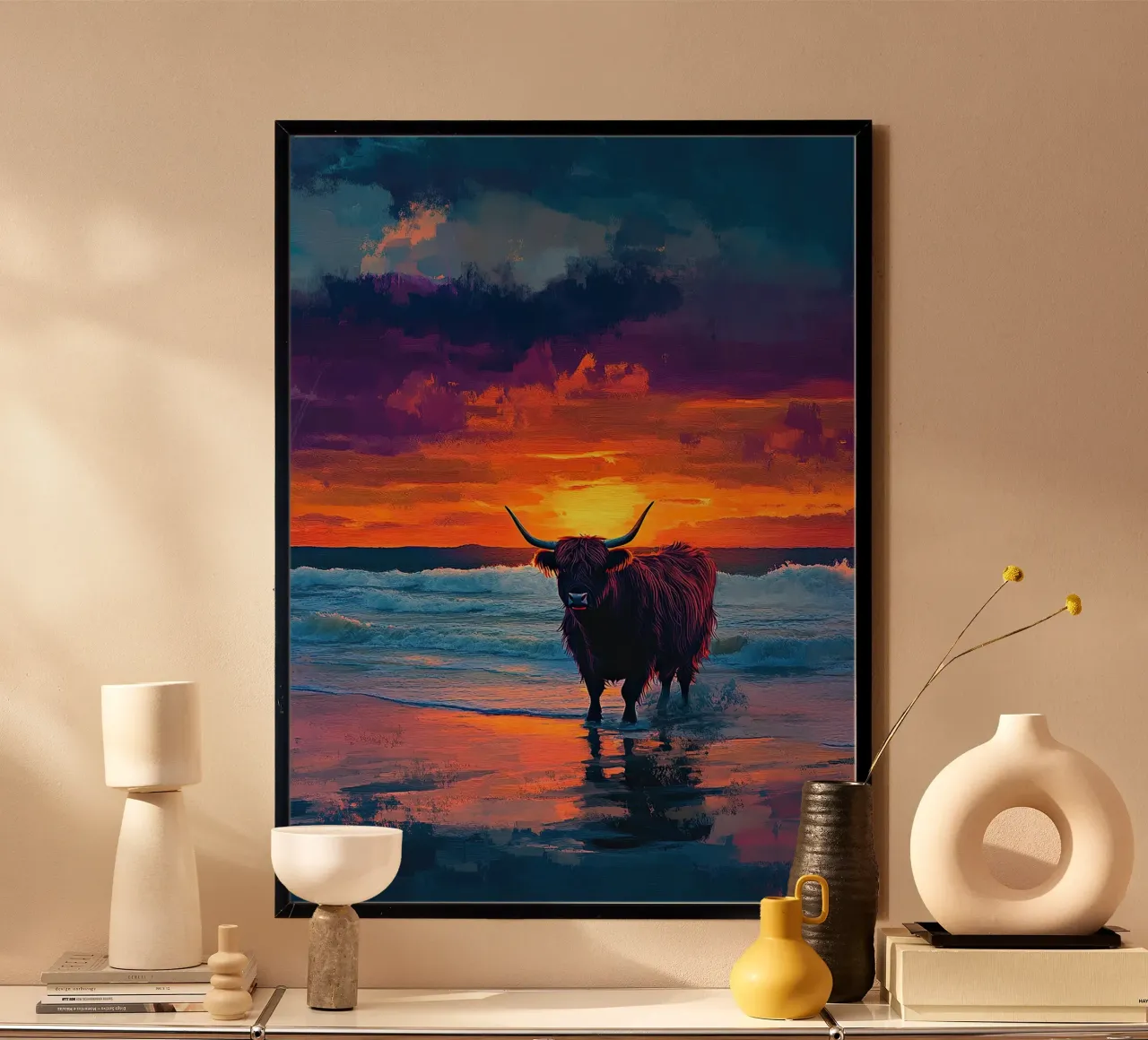 Mucca delle Highlands carta hahnemühle da Nikis Art Studio